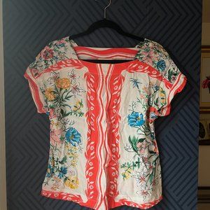 Maeve by Anthropologie Patterned Short Sleeve Shirt